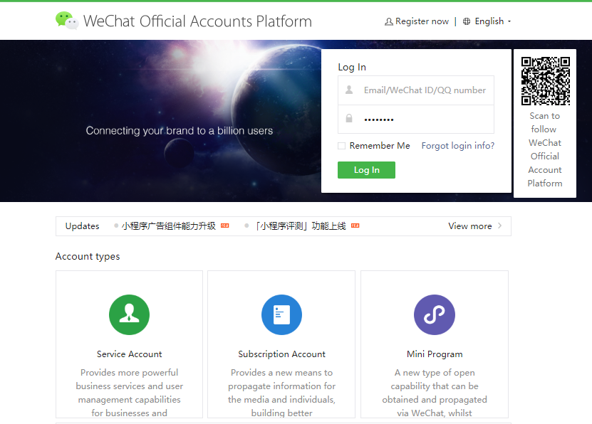 wechat official account overseas